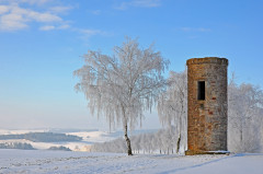 Rollborner Warte im Schnee